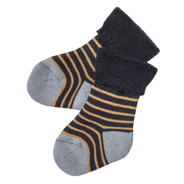  Frottee-Socken dunkelblau geringelt - People Wear Organic