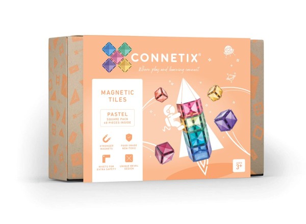  Connetix PASTEL Square Pack Magnetbausteine 40-teilig