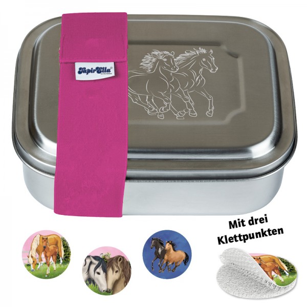  Edelstahl Lunchbox Pferde pink - Lutz Mauder Verlag