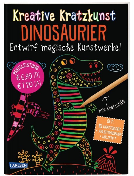  Kreative Kratzkunst Dinosaurier: Set mit 10 Kratzbildern (Softcover)