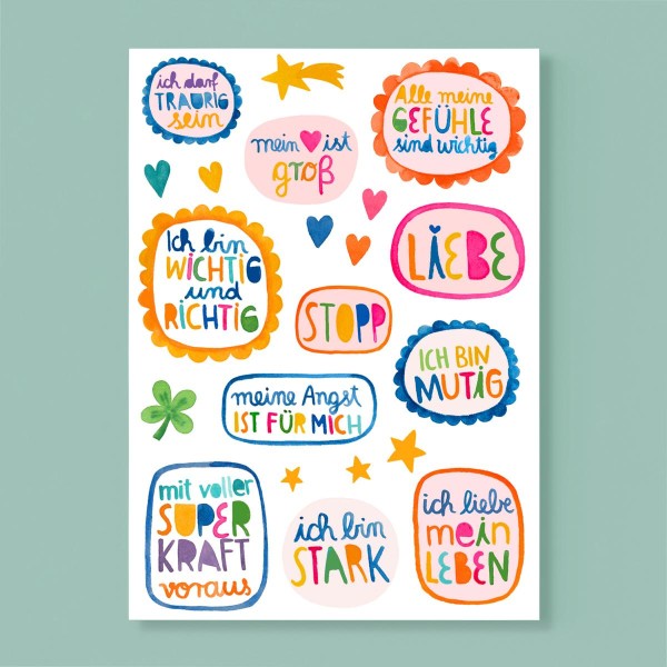  Postkarte "Affirmationen" (Alle meine Gefühle sind wichtig...) - Frau Ottilie
