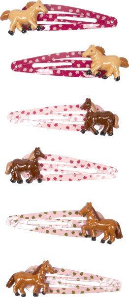  Haarclips Pferdefreunde (verschiedene Designs, 1 Set)