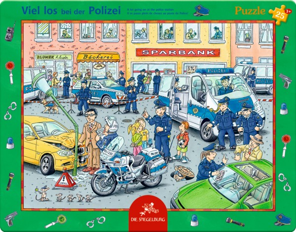  Rahmenpuzzle Viel los bei der Polizei (25 Teile)