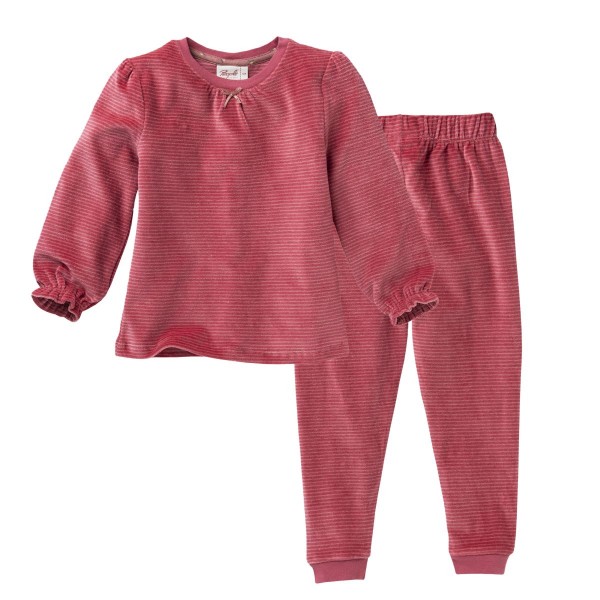  Kinder-Pyjama Nicki rosé geringelt - People Wear Organic