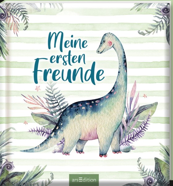  Freundebuch: Meine ersten Freunde - Dinos (Aquarell-Optik)