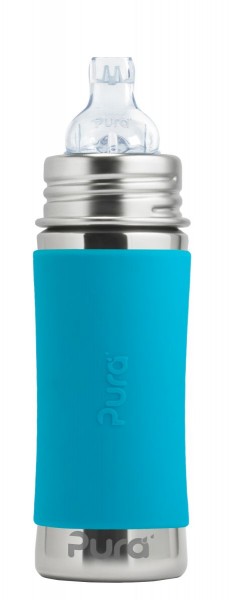  Pura Kiki Trinklernflasche 325ml mit Sleeve blau (aqua)