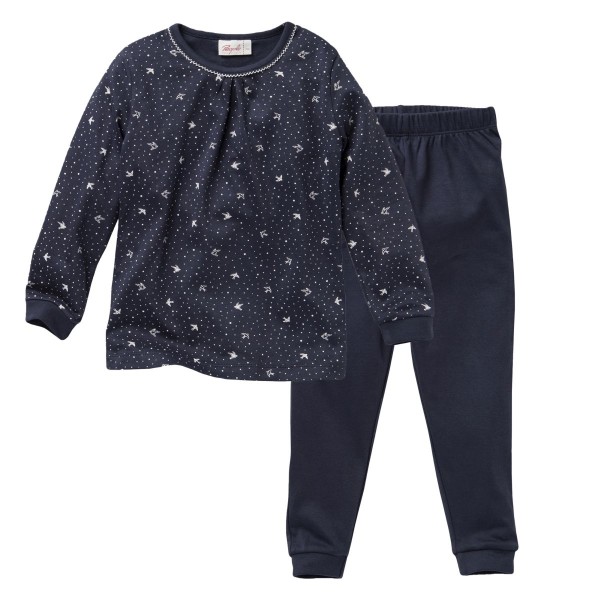  Kinder-Pyjama dunkelblau Vögel - People Wear Organic