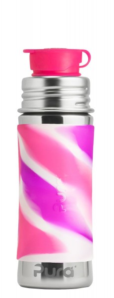  Pura Sport Flasche 325ml mit Sleeve rosa swirl