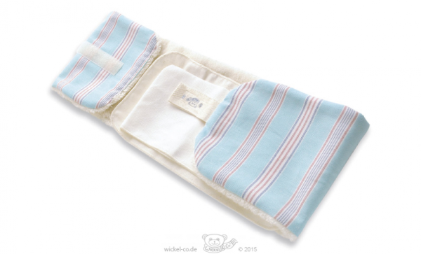 Bauch- und Brustwickel für Kinder blau mit rosa Streifen - Wickel & Co.