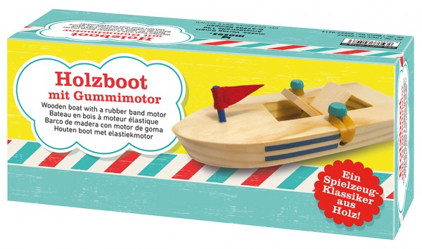  Holzboot mit Gummimotor - moses