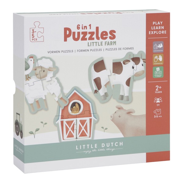  6 in 1 Puzzle-Set Little Farm - Little Dutch