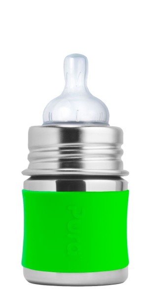  Pura Kiki Babyflasche 150ml mit Sauger & Sleeve grün