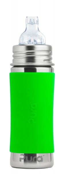  Pura Kiki Trinklernflasche 325ml mit Sleeve grün