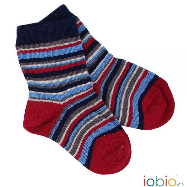  Baby-Socken Baumwolle geringelt bunt - iobio