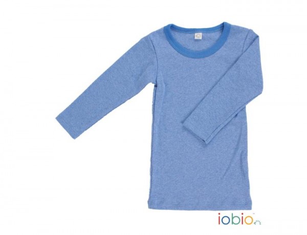  Kinder-Unterhemd langarm blau melange - iobio