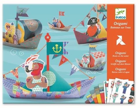  Origami Schiffe auf dem Wasser "Piraten im Boot"- DJECO