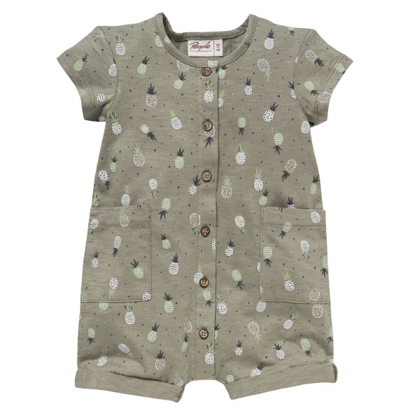  Overall ohne Arme GOTS khaki mit Ananas - People Wear Organic