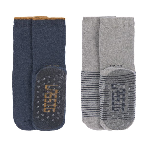  Kinder Antirutsch-Socken (2er-Pack) blau/grau - Lässig