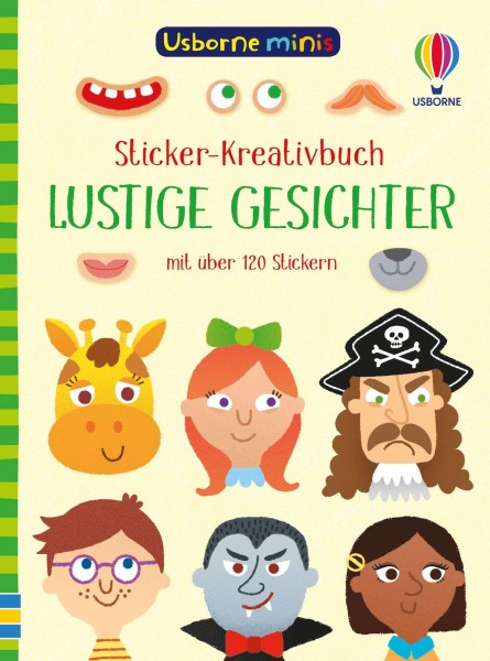  Usborne Minis: Sticker-Kreativbuch Lustige Gesichter 5+