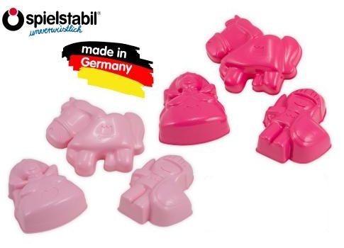  Spielstabil Sandform Burgbewohner rosa (1 Stück - Ritter, Prinzessin ODER Pferd)