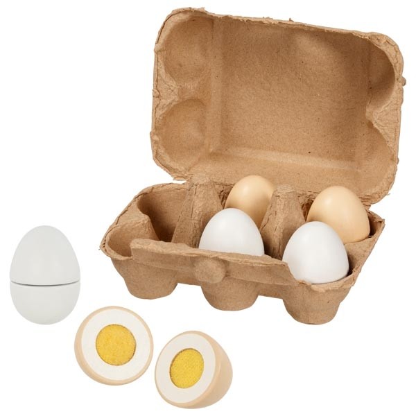  Eier mit Klettverbindung in Eierpappe (6 Stück) - Goki