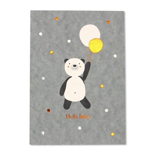  Postkarte Panda mit Luftballons "Hello Baby" - Ava & Yves