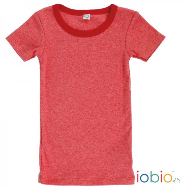  Kinder-Unterhemd kurzarm rot melange - iobio