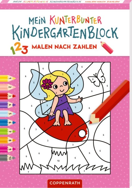  Mein kunterbunter Kindergartenblock 4+ Malen nach Zahlen (Zauberwald)