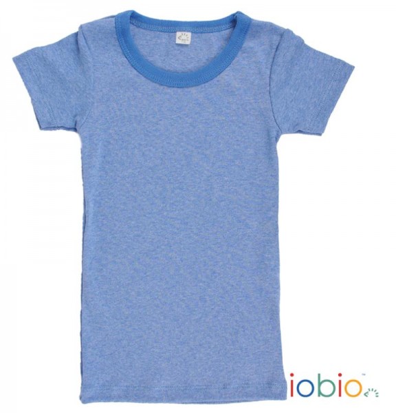  Kinder-Unterhemd kurzarm blau melange - iobio