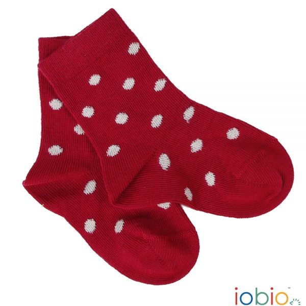  Baby-Socken Baumwolle Punkte beere - iobio