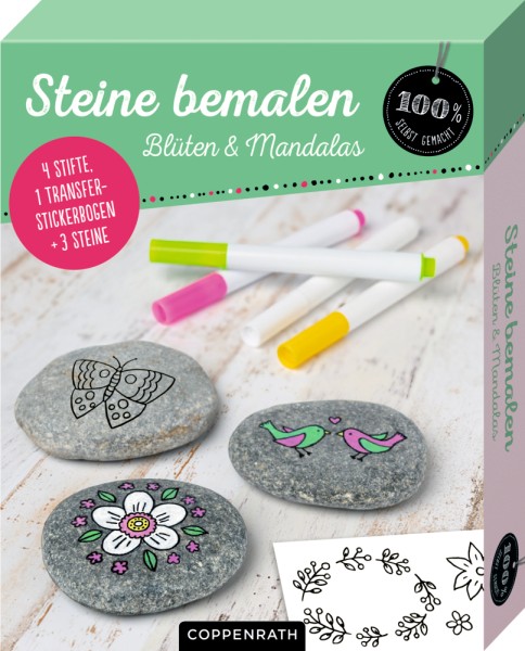  Steine bemalen - Blüten & Mandalas (100% s.g.)