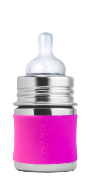  Pura Kiki Babyflasche 150ml mit Sauger & Sleeve rosa