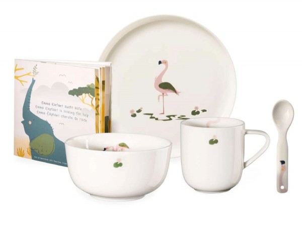  Kinder-Geschirrset Porzellan Fiona Flamingo (5-teilig) - ASA Selection