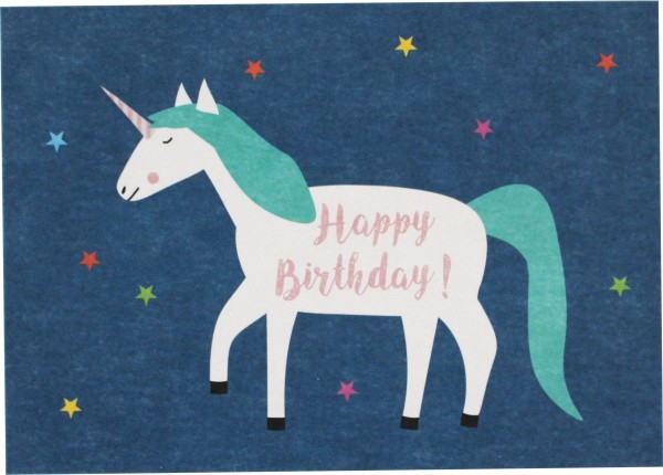  Postkarte Einhorn "Happy Birthday" - Ava & Yves