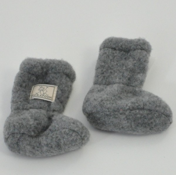  Pickapooh Schuhe Baby / Stiefel aus Wollfleece grau