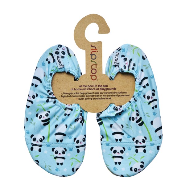  Slipstop Kinder Antirutsch-Schuhe / Badeschuhe Panda hellblau - Chubby
