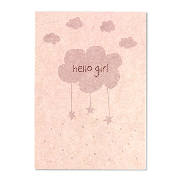  Postkarte "hello girl" rosa Wolke - Ava & Yves