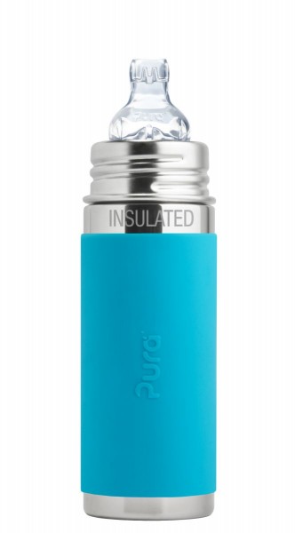  Pura Kiki Trinklernflasche ISOLIERT 260ml mit Sleeve blau