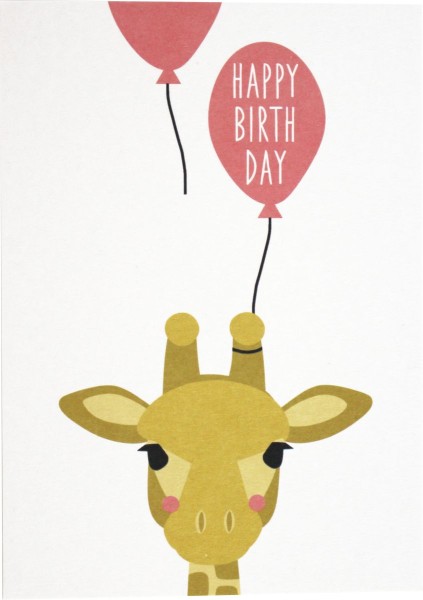  Postkarte Giraffe "Happy Birthday" - Ava & Yves