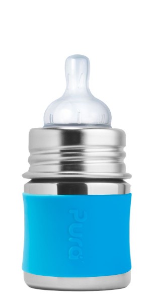  Pura Kiki Babyflasche 150ml mit Sauger & Sleeve aqua