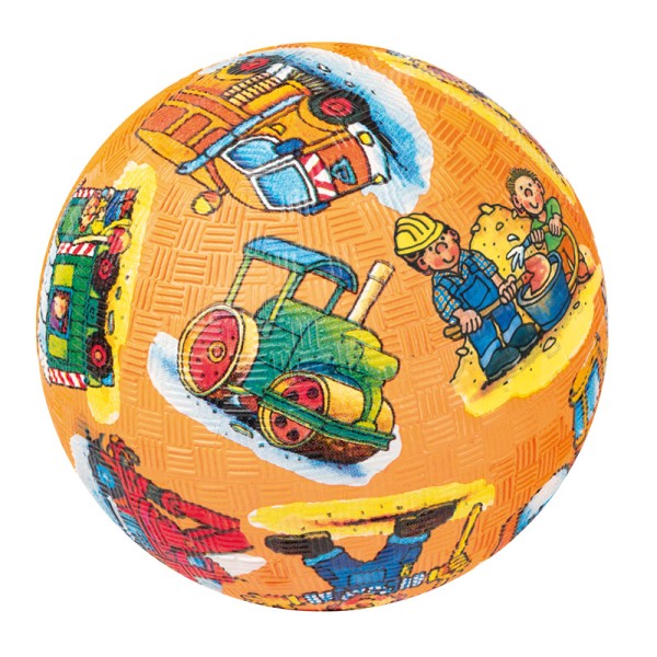 Kinder Spielball Naturkautschuk Baustellenfahrzeuge 12,5 cm - Lutz Mauder