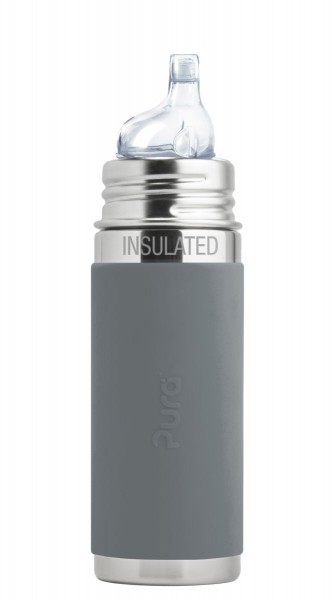  Pura Kiki Trinklernflasche ISOLIERT 260ml mit Sleeve grau