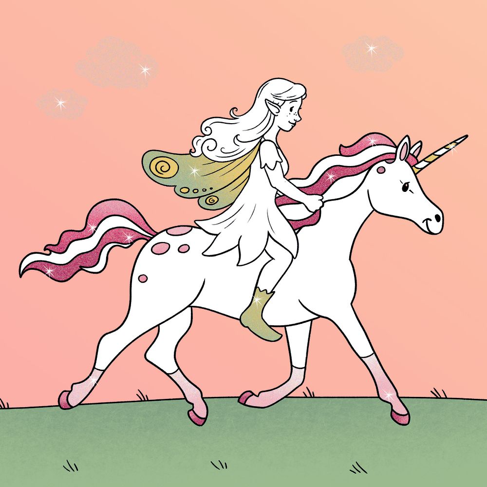 Glitzer-Malblock: Fantasy 6+ (100% selbst gemacht)