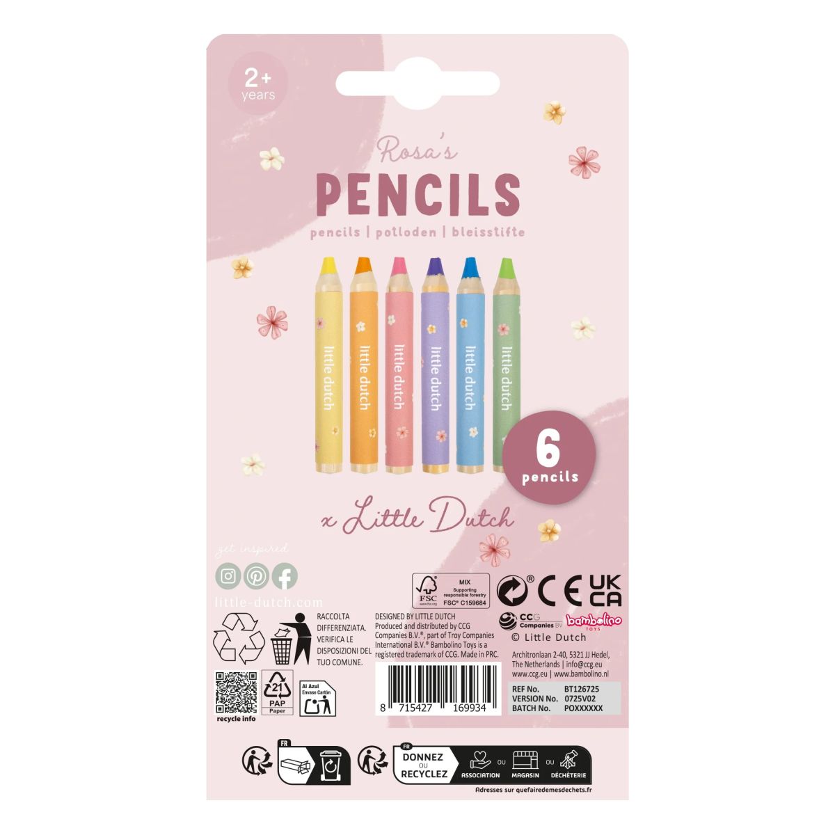 Buntstifte Rosa & Friends - Little Dutch