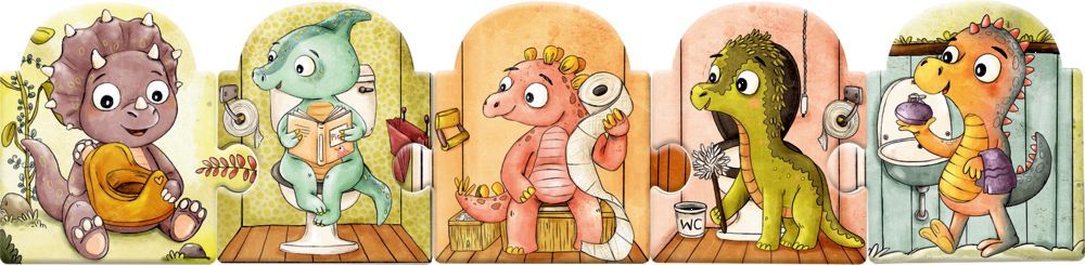 Mein Mitmach-Puzzle-Buch: 5 Dinos gehen allein aufs Klo 18M+