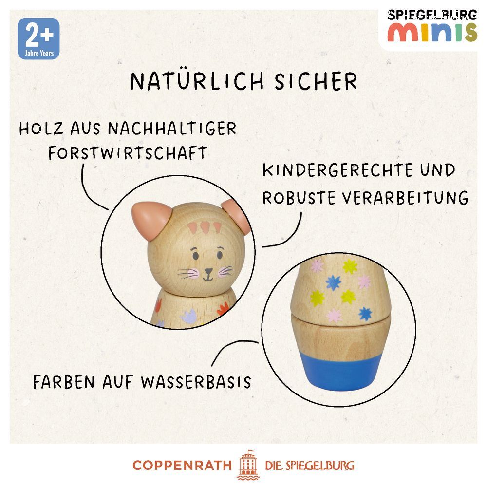 Holz-Schraubklötze - Spiegelburg minis (verschiedene Designs, 1 Stück)