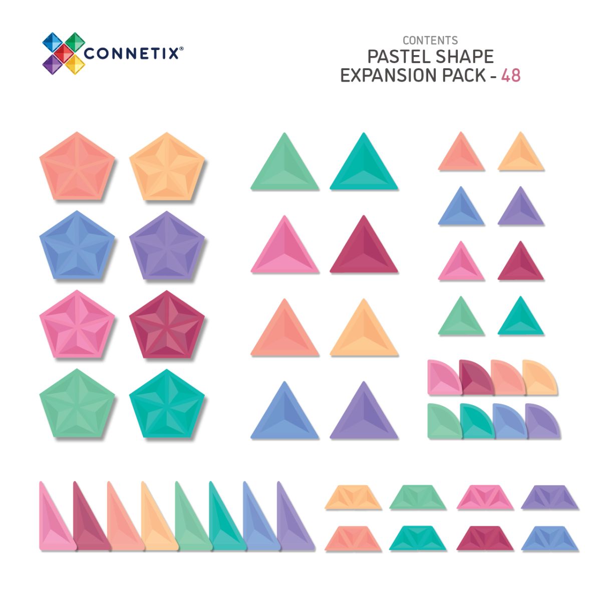 CONNETIX PASTEL Shape Expansion Magnetbausteine 48-teilig