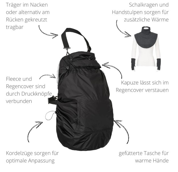 Hoppediz Fleece-Cover 3 in 1 anthrazit