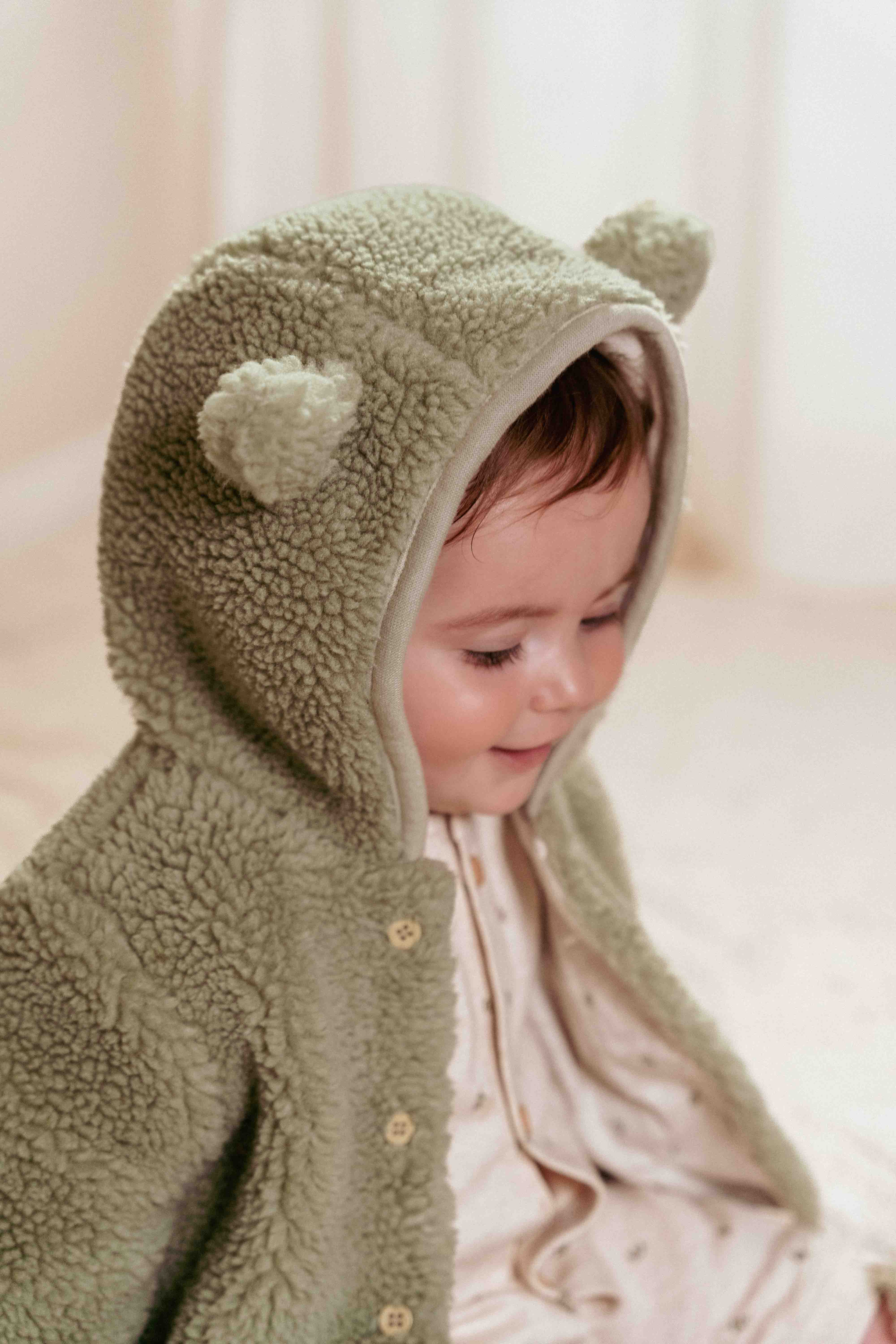 Teddy Strickjacke grün  - 74