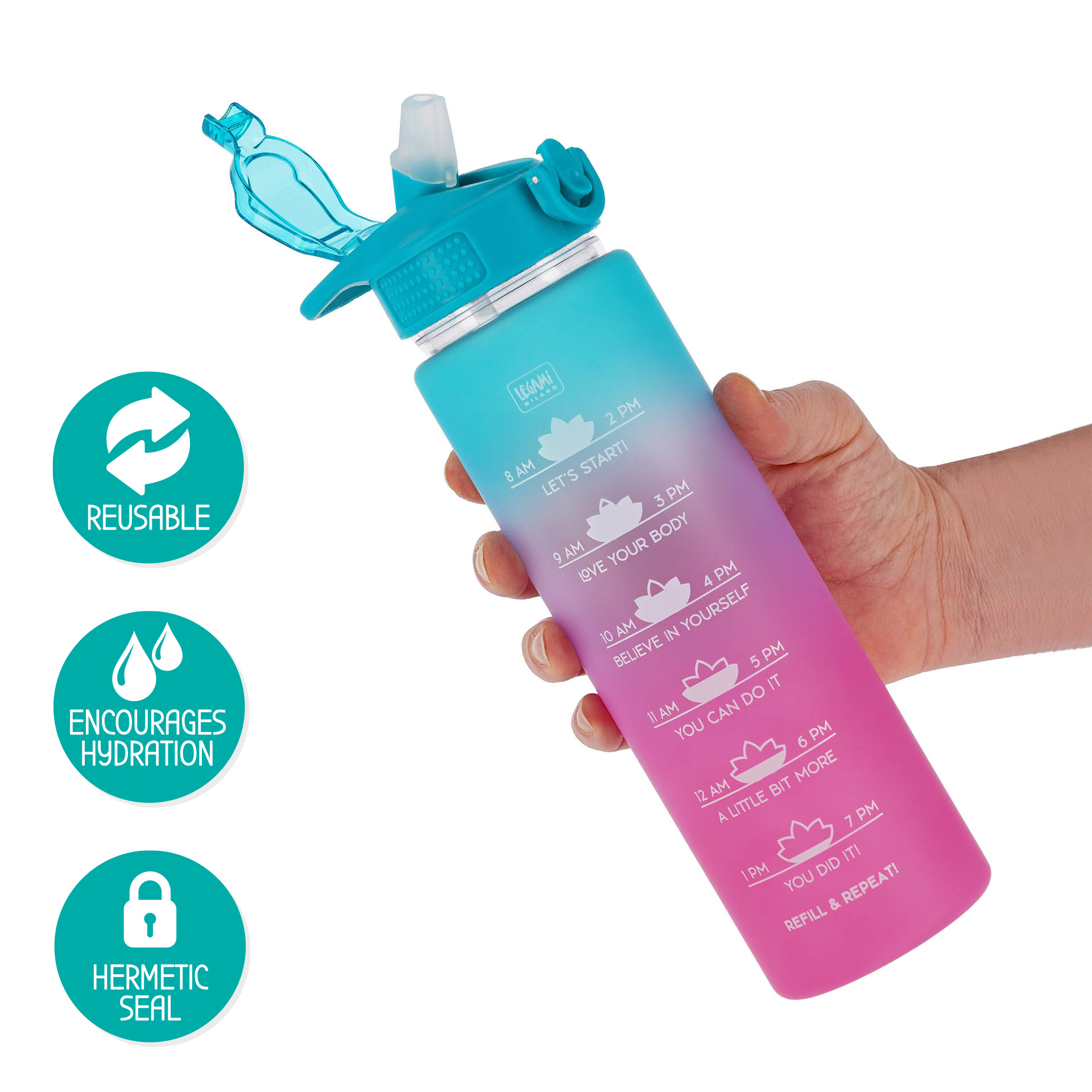 Motivations-Trinkflasche Sunrise Vibes 1L - Legami